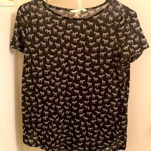 H&M black zebra shirt